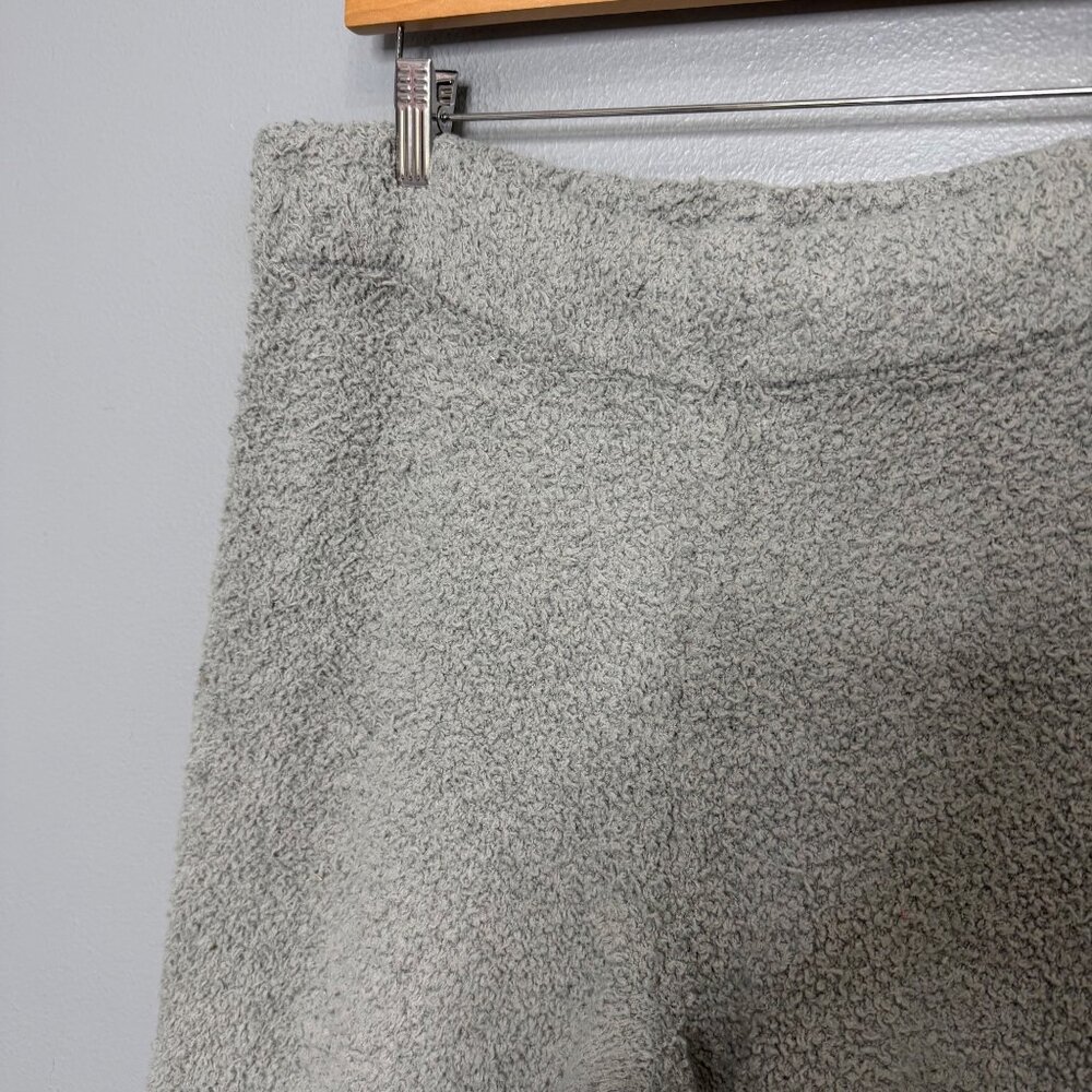 AERIE gray sherpa boucle fleece wide leg lounge pants size L - Picture 2 of 6